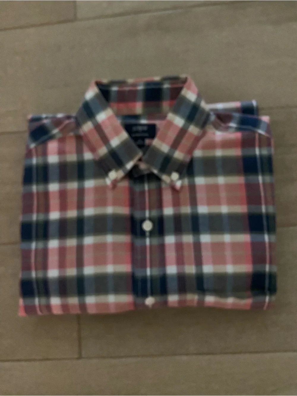 J. Crew Men's Plaid Button-Down Shirt - Coral, Navy, White
